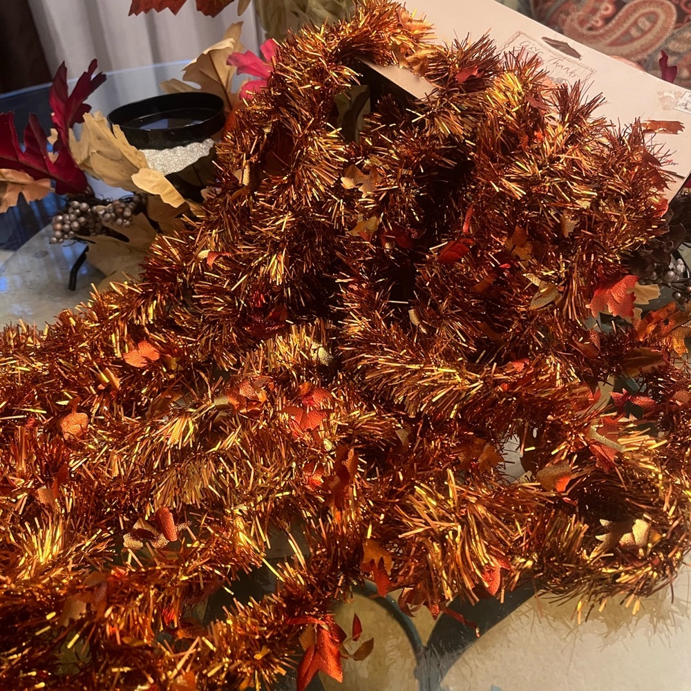 Vintage Autumn Fall Thanksgiving Garland Decoration Home Decor Burnt Orange 15ft